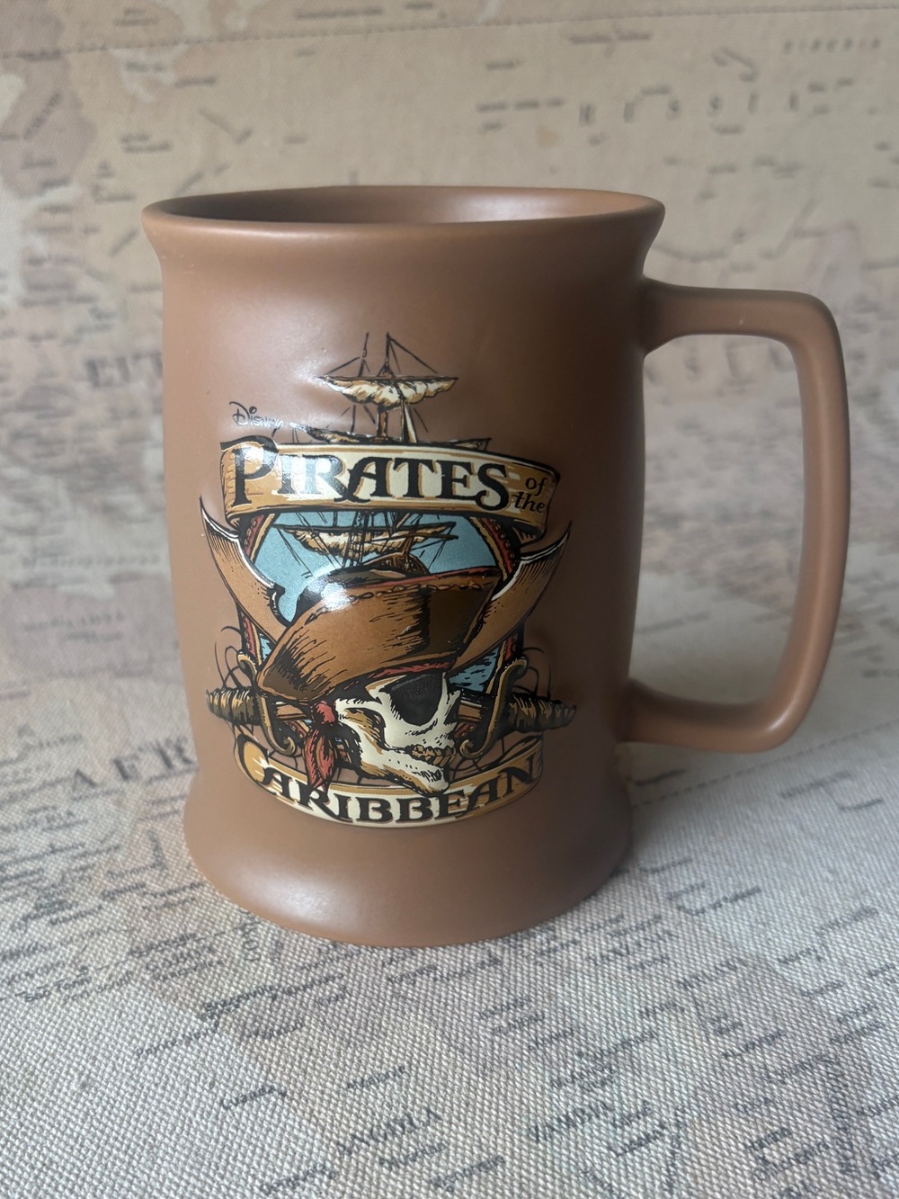 Pirates of the Caribbean 3D Coffee Mug Disney Parks Ceramic Brown Oversized - Picture 3 of 9